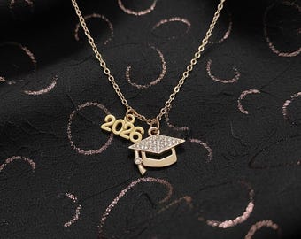 Celebrate Her Big Moment with a Touch of Sparkle! Personalized necklace Graduation Hat