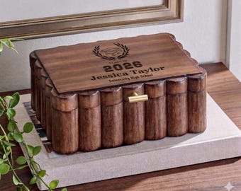 Custom Engraved Wood Jewelry Box Personalized Message Jewelry Box Keepsake - Anniversary, Birthday, Wedding, Graduation Gift