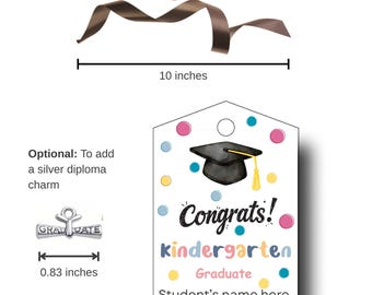 Personalized Kindergarten Graduation Favor Tags | Class of 2026 | Physical Tags Shipped to You