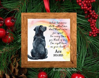 Black Lab Memorial Ornament Dog Keepsake Personalized Black Labrador Retriever Christmas Ornament Tree Decor Sympathy Pet Remembrance Gift