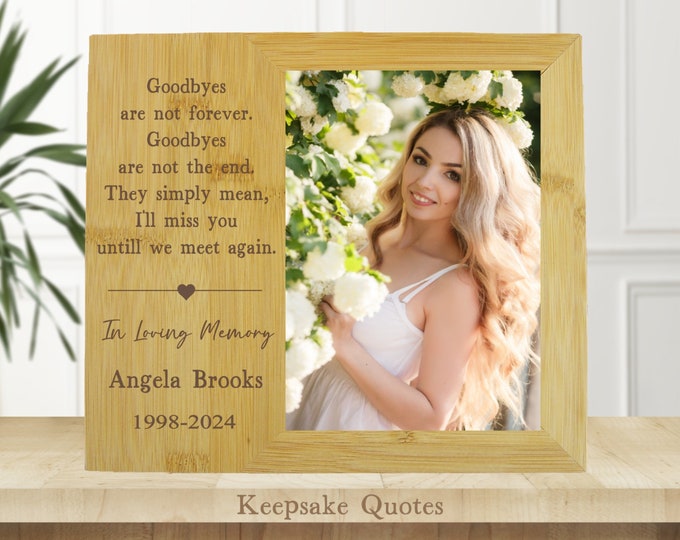 Memorial Picture Frame Photo Gift Personalized Memorial Gift for Loss of a Loved One Friend Sympathy Gift Idea, Condolence Bereavement Gift