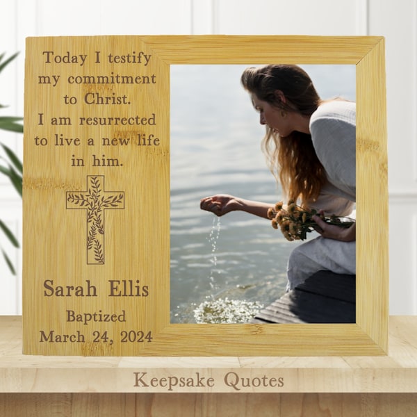 Adult Baptism Gift Women Men Personalized Baptism Picture Frame Teen Baptism Photo Frame, Accepting Jesus I Left It in The Water, Born Again