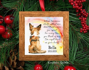 Long Haired Chihuahua Memorial Christmas Ornament Keepsake Poem Watercolor Art Print Personalized Pet Loss Gift Dog Remembrance Dog Mom Dad