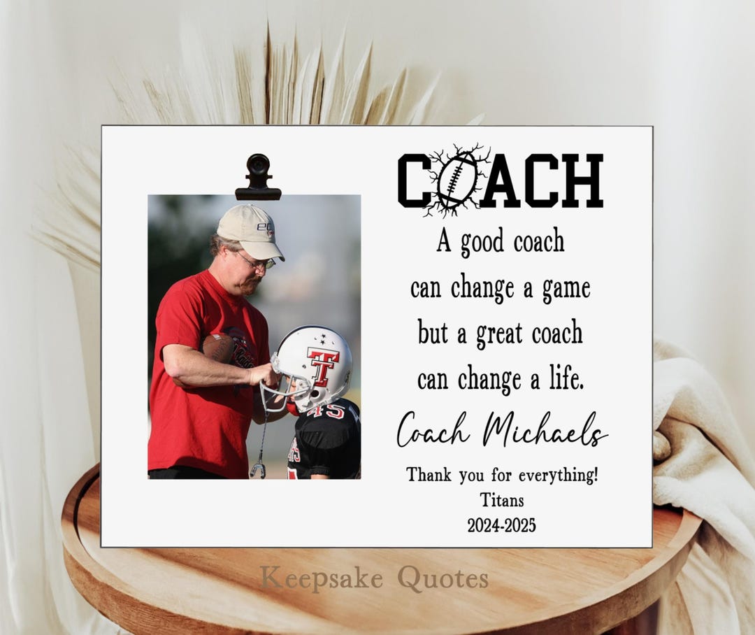 Personalized Football Coach Gift Idea, Engraved Football Coach Picture ...