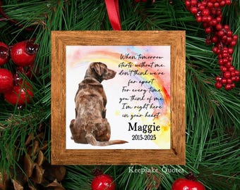Chocolate Lab Memorial Ornament Personalized Chocolate Labrador Retriever Christmas Ornament Pet Loss Dog Keepsake Christmas Tree Home Decor