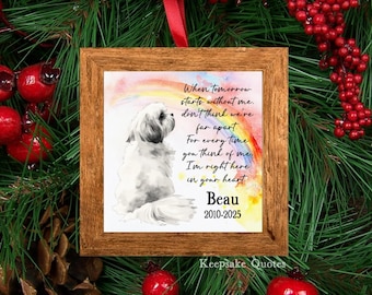 Personalized Shih Tzu Christmas Ornament Decor Custom Dog Memorial Ornament Rainbow Bridge Watercolor Art Keepsake Sign Pet Loss Memory Gift