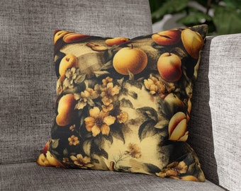 Rustic Farmhouse Fruit Square Pillow Cover in Soft Spun Polyester