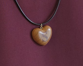 For her: Bespoke Monogram Wooden Necklace - 30mm(W) x 25mm (H) (Large)