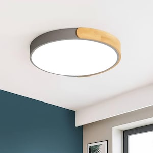 Nordic Wood LED Ceiling Light: Flush Mount Fixture