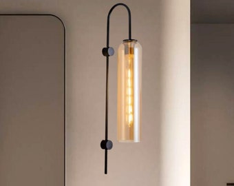 Minimalist Long Led Wall Lamp Bedroom,Accent Horizontal Sconce Living Room,Linear lighting near mirror,Home Glass Wall Mounted Light Fixture
