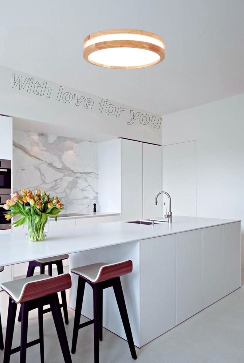 Ceiling Nordic Light/wood Round Led Lamp/kitchen Light Fixtures/home ...