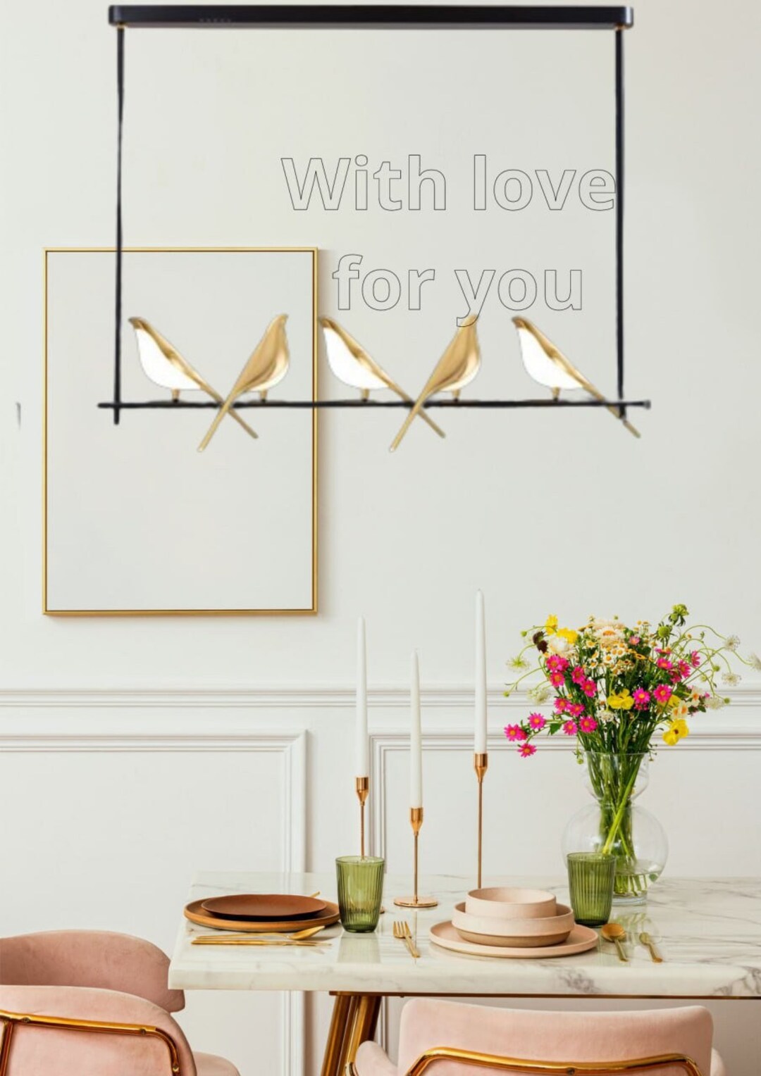 Dining Room Light Fixture,bird Chandelier,bedside Hanging Light,led