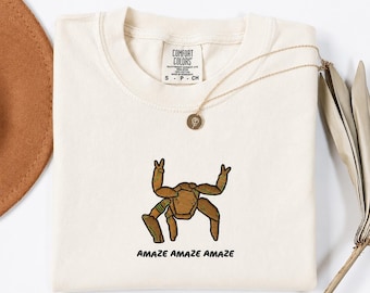 Embroidered Rocky Alien Tee, Amaze Amaze Amaze Shirt, Sci Fi Reader Gift Top