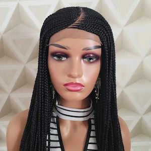 Lace front Braided Wigs for Women, Cornrow Braided Wigs, C cut parting,Full Lace Braided Wig.