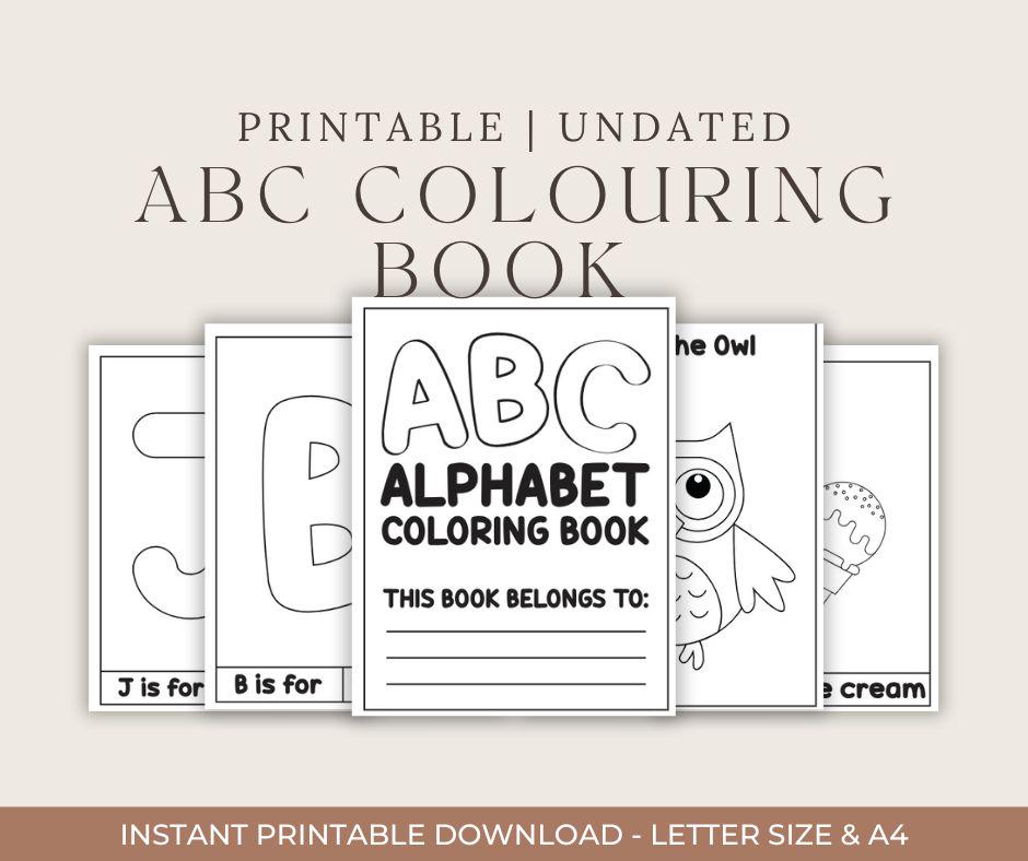 ABC Coloring Book: Printable Alphabet Activity for Kids (PDF Download