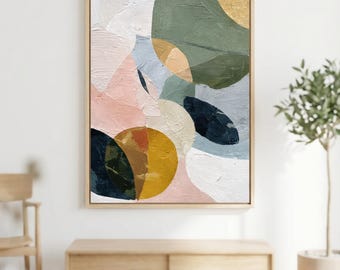 Abstract Earth Tone Print, Textured Oil Painting Download, Modern Organic Shapes,