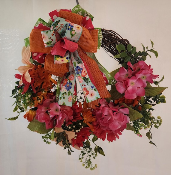 Hot Pink Floral Everyday Wreath