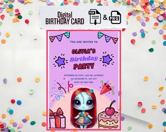 DIGITAL Download Birthday Invitation NBC Sally | PRINTABLE party- Birthday Invite, Starbucks, viral, tiktok