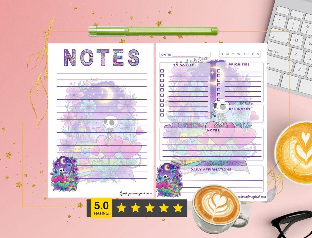 Goth Notes App Pastel Goth Daily Planner, Notes Pad | Spooky Cute Digital Download ...
