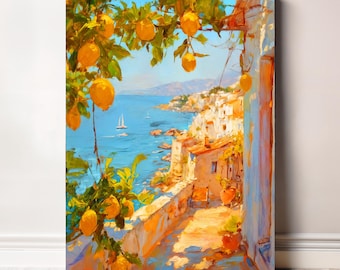 Sicily Poster - Lemon Tree - Mediterranean Summer Wall Art - Italian Seaside Decor