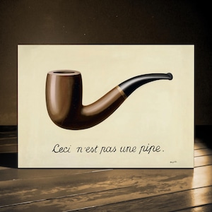 René Magritte - Cartel de Ceci n'est pas une pipe - Arte mural del surrealismo - Impresión de arte moderno - Cartel de arte francés - Minimalismo - Cartel de filosofía