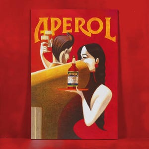 Aperol - Poster vintage - Arredamento bar retrò - Stampa pubblicitaria italiana - Aperol Spritz - Poster per cucina e salotto