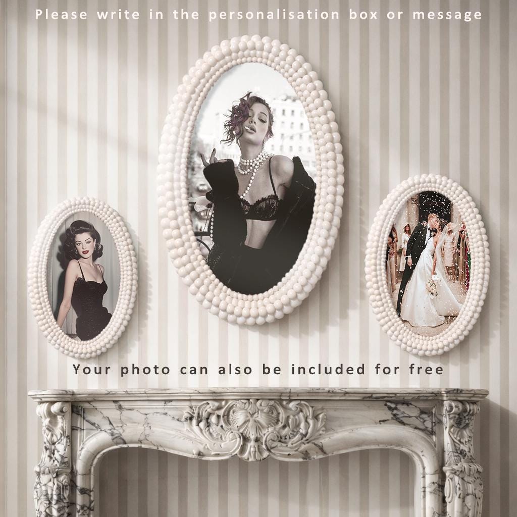 Elegant Oval Picture Frame With Coco Chanel Portrait Included