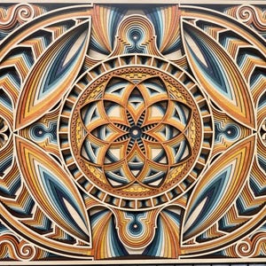 Handgefertigtes Wandmandala aus Holz - einzigartige geometrische Wanddekoration, Boho-, Zen- oder heiliger Stil, original handgefertigtes Stück