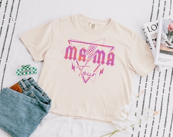 Mama Tour Women's Boxy Tee, Mom Shirt, Womens Cropped Tee, Mothers Day Gift, Present for Her, Music Shirt, Trendy Mom Apparel
