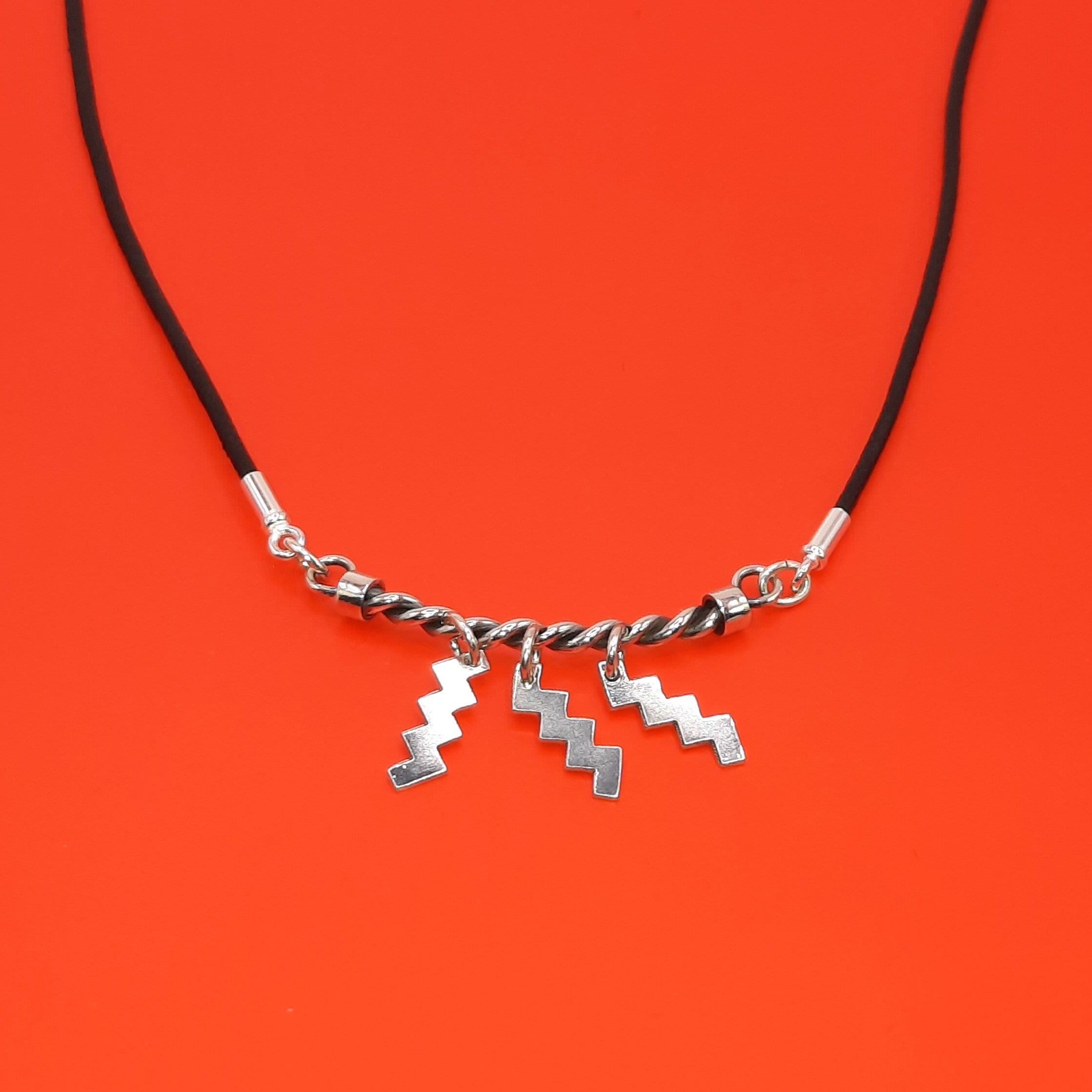 Sterling Silver Shimenawa Necklace With Shide Streamers on