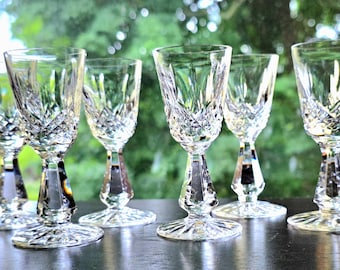 Vintage set of 6 Waterford crystal Kenmare cordial glasses