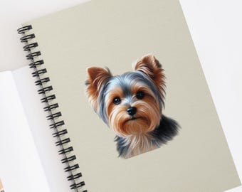 Yorkshire Terrier Illustration Spiral Notebook | Ruled Journal