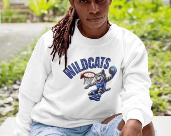 Kentucky Wildcats Basketball Sweatshirt, College Sports Fan Apparel, Blue Crewneck Jumper, NCAA Team Clothing, School Spirit Gear