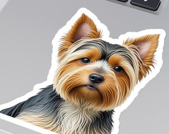 Yorkie Dog Sticker, Cute Glossy Vinyl Decal