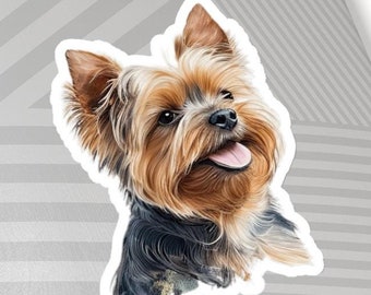 Yorkie Sticker - Cute Dog, Pet Lover Gift - Waterproof Decal