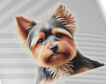 Yorkie Dog Kiss-Cut Sticker: Adorable Puppy Decal, Pet Lover Gift