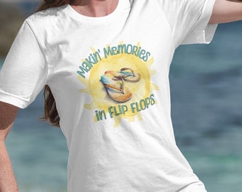 Retro Makin Memories in Flip Flops Tshirt Beach Tee Gift for Mom Gift for Her Gift for Friend Summertime T-Shirt