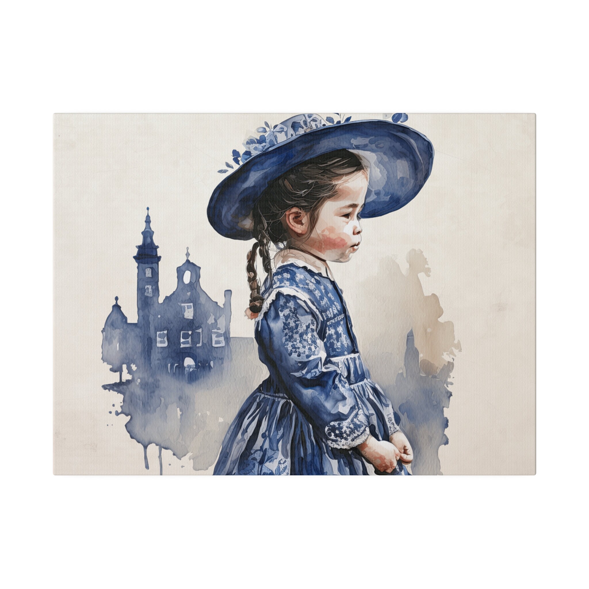 Home Decor, Matte Canvas, Stretched, 0.75", Delft Art Wall Hanging, Gift For Mom, Gift for Her, Canvas Art, Home Decor