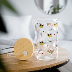 Vaso con sorbete, 16 oz
