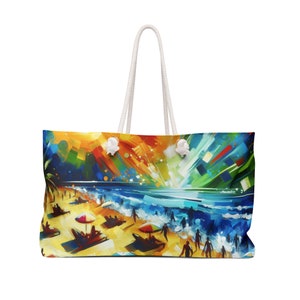 Summertime Beach Bag Weekender beach bag Oversized beach bag Large Beach Tote Bag Gift for Her Gift for Mom Gift for Beach Lover OutdoorTote
