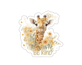 Be Kind Giraffe Decal Positivity Sticker Giraffe Sticker for Laptop Cell Phone etc..Be Kind Decal Gift for Mom Gift for Her Gift for Friend