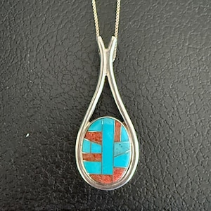 Authentic Renesta Leland, Signed, Zuni Sterling Silver, Turquoise
