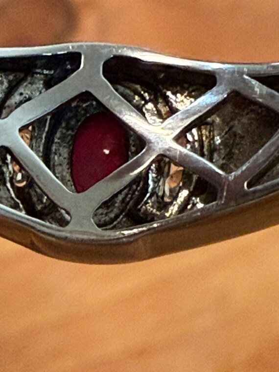 Sterling Silver Ruby and Diamond Accent Ring Size… - image 8