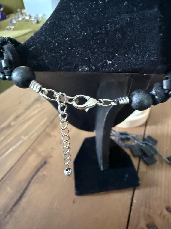 Chunky Acrylic Cherry Red Statement Necklace Adju… - image 3