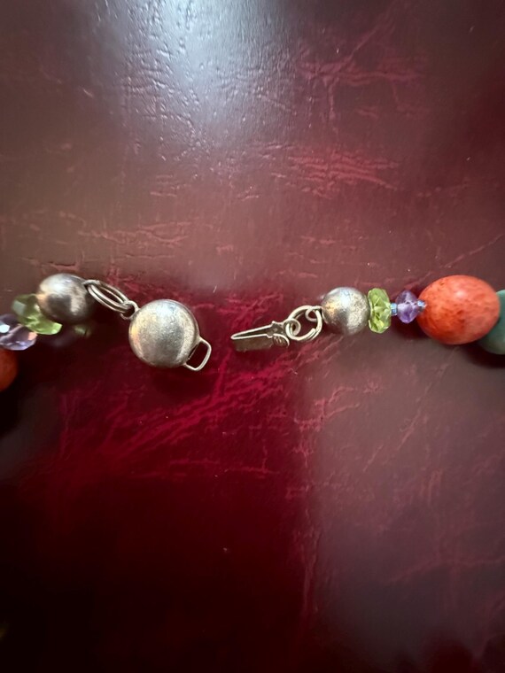 Boho Gemstone Statement Necklace: Fossil Coral, T… - image 6