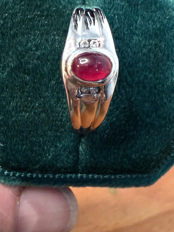 Sterling Silver Ruby and Diamond Accent Ring Size… - image 3