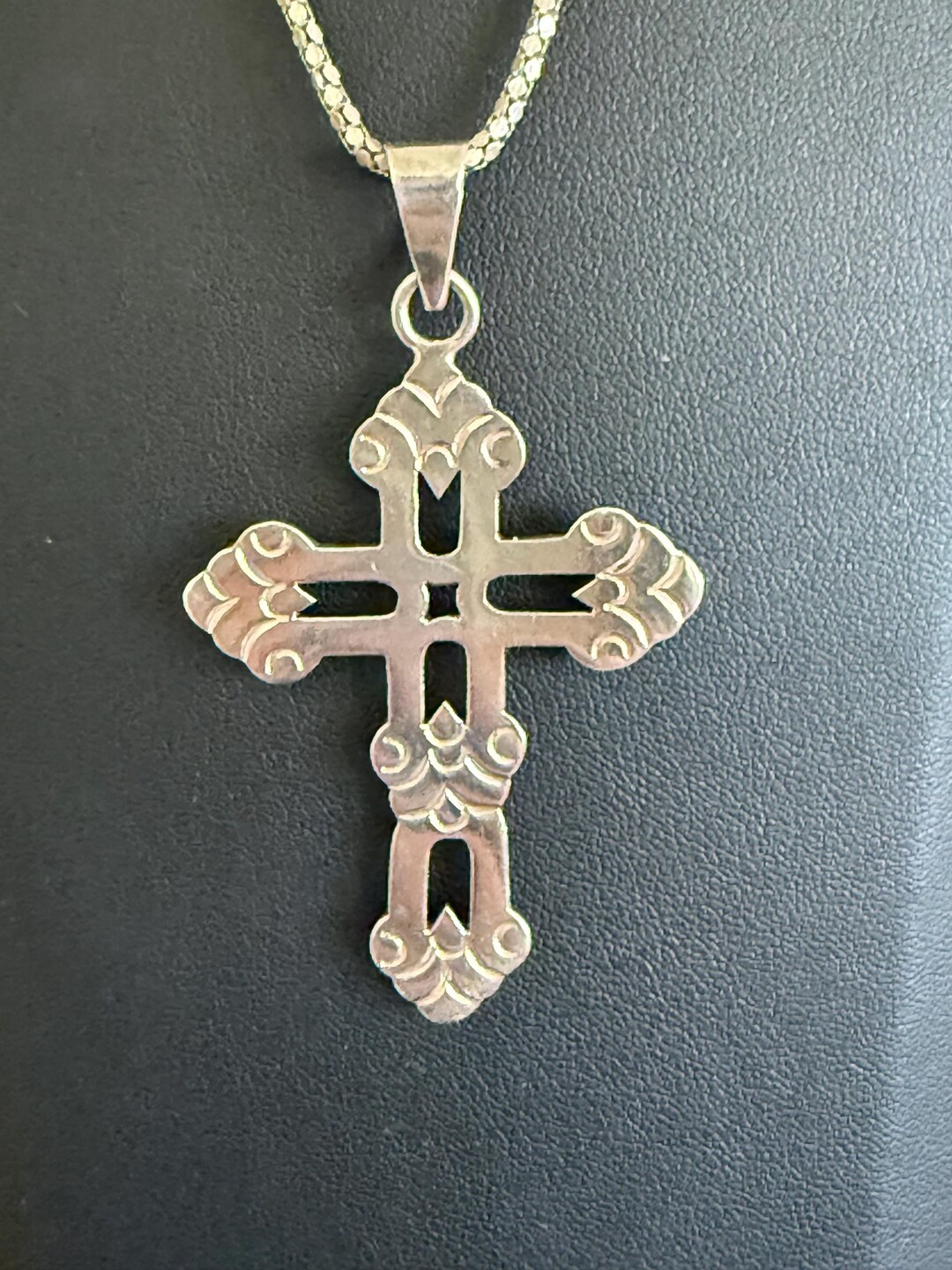 Taxco Sterling Silver Cross Pendant Necklace - 18in Italian Chain - Etsy