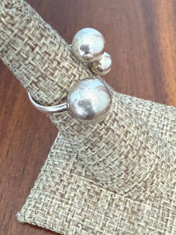 Sterling Silver Brutalist Bubble Ring, Size ~7.5 … - image 5