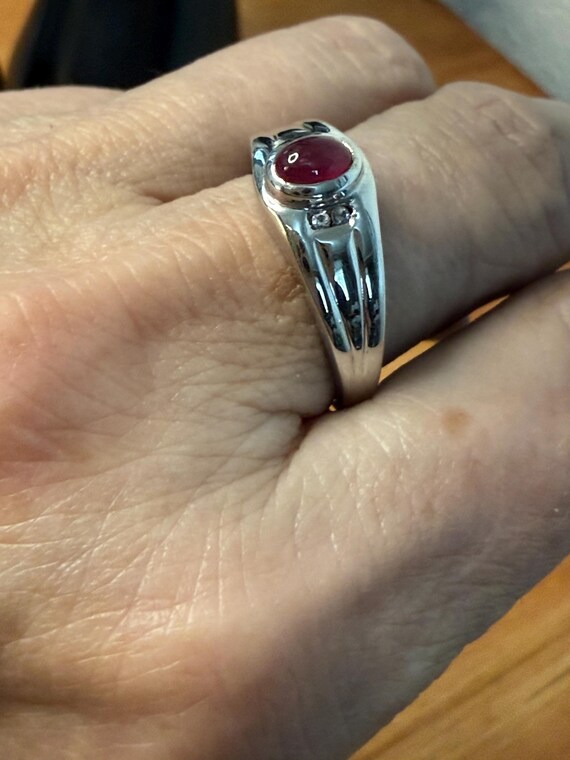 Sterling Silver Ruby and Diamond Accent Ring Size… - image 5