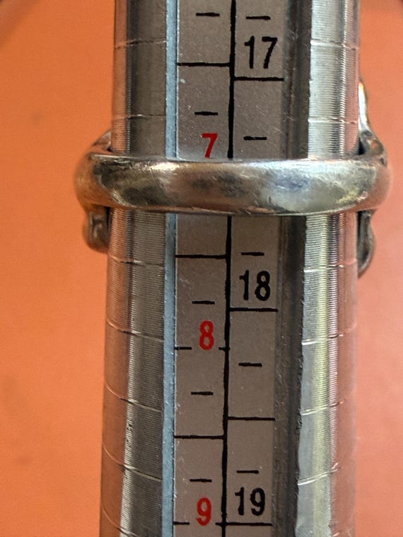 Authentic Native American Modernist Ring Signed N… - image 8